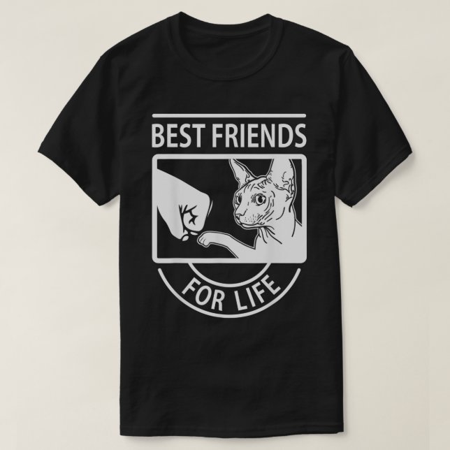 Sphynx Cat Best Friends for Life T-Shirt (Design vorne)