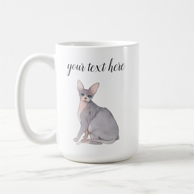 Sphynx Cat Breed Watercolor Tasse Geschenk (Links)
