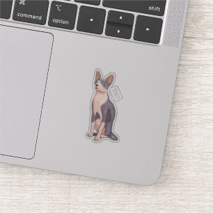 Sphynx cat cartoon illustration aufkleber