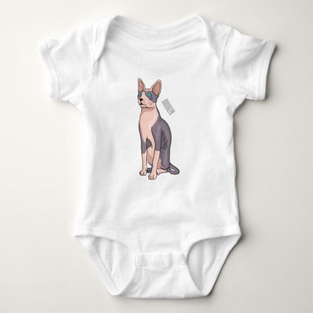 Sphynx cat cartoon illustration baby strampler (Vorderseite)