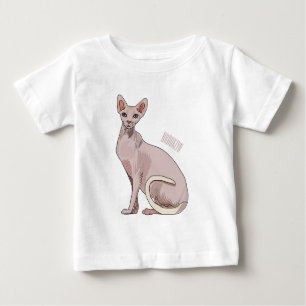 Sphynx cat cartoon illustration baby t-shirt