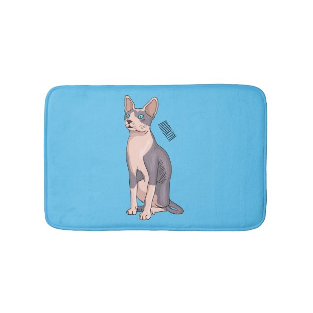 Sphynx cat cartoon illustration badematte (Vorderseite)