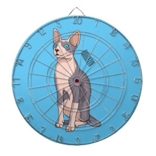 Sphynx cat cartoon illustration  dartscheibe