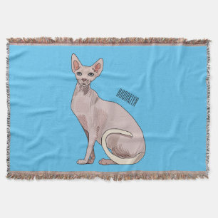 Sphynx cat cartoon illustration decke