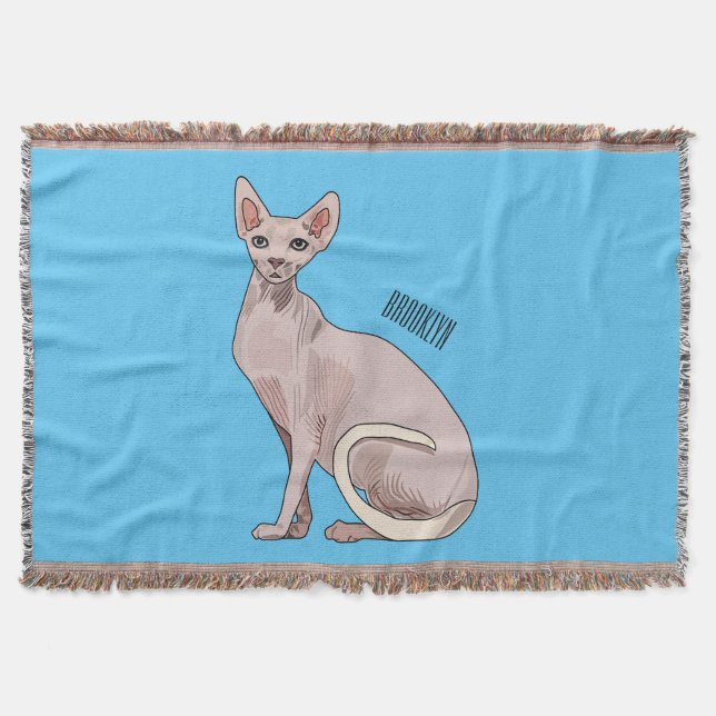 Sphynx cat cartoon illustration decke (Vorderseite)
