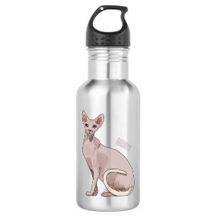 Sphynx cat cartoon illustration edelstahlflasche
