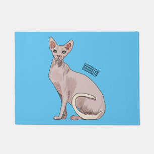 Sphynx cat cartoon illustration fußmatte