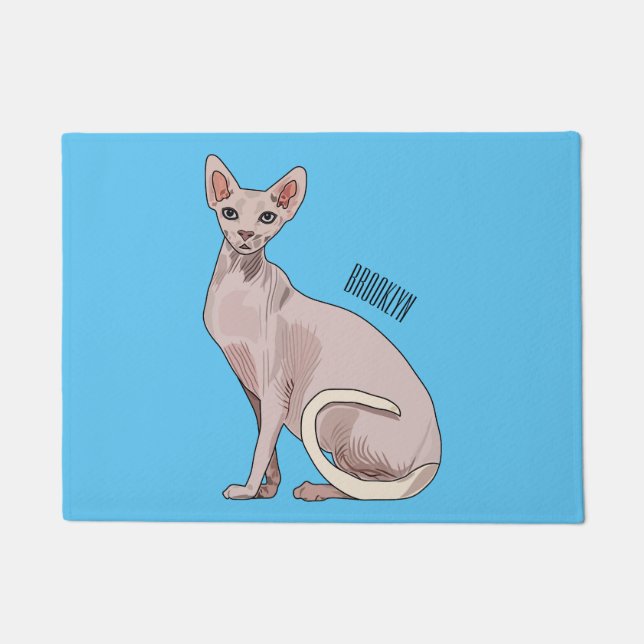 Sphynx cat cartoon illustration fußmatte (Vorderseite)