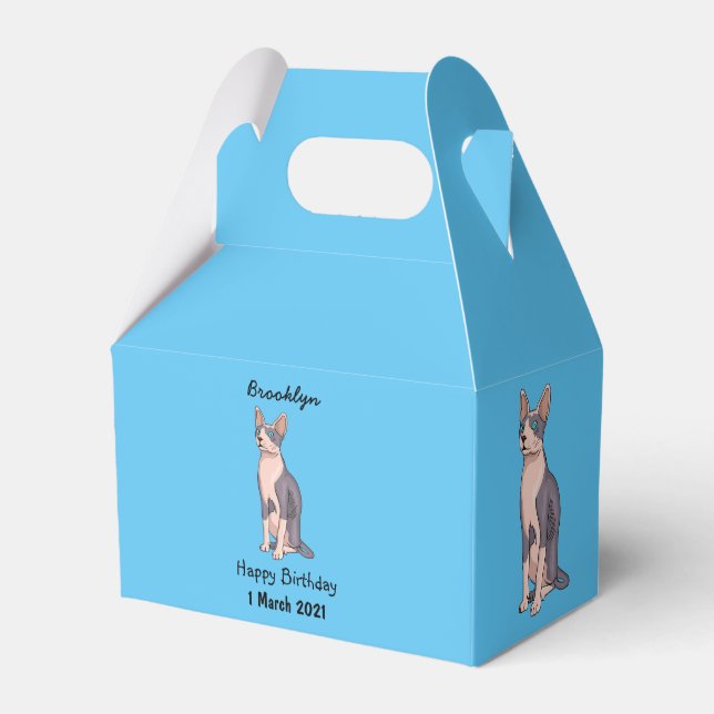 Sphynx cat cartoon illustration geschenkschachtel (Vorderseite)