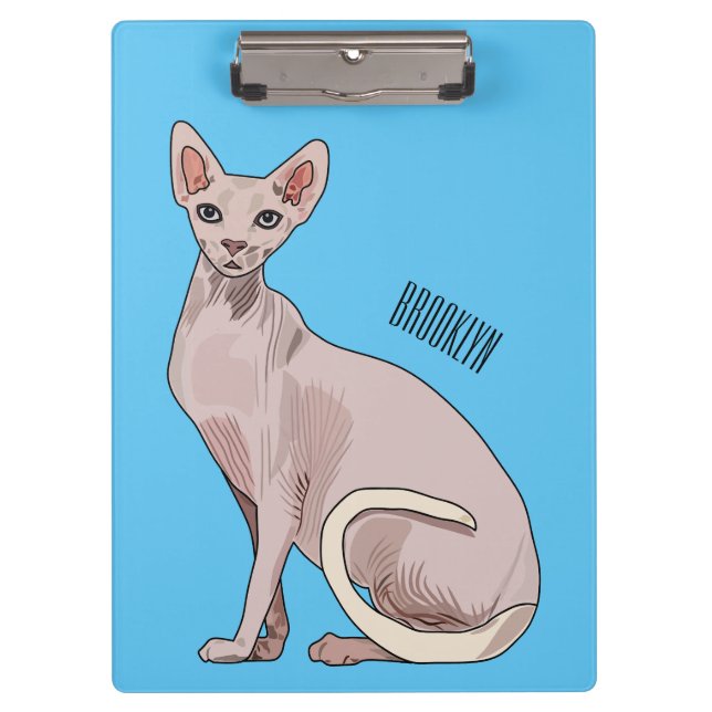Sphynx cat cartoon illustration klemmbrett (Vorderseite)