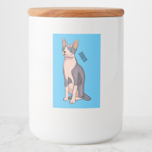 Sphynx cat cartoon illustration lebensmitteletikett