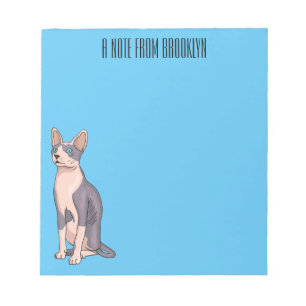Sphynx cat cartoon illustration notizblock
