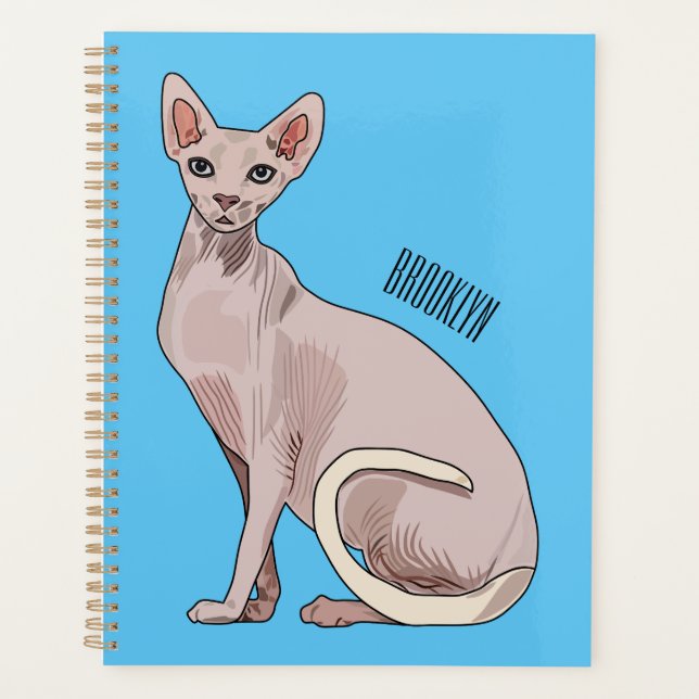 Sphynx cat cartoon illustration planer (Vorderseite)