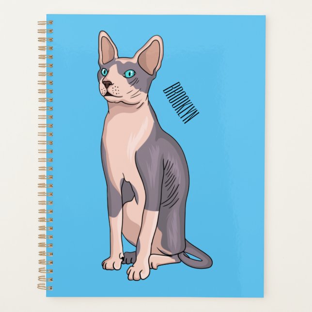 Sphynx cat cartoon illustration planer (Vorderseite)