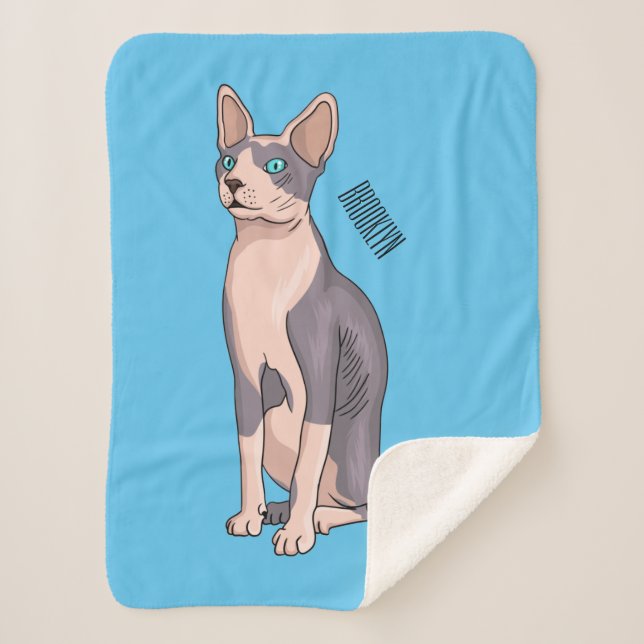 Sphynx cat cartoon illustration sherpadecke (Vorderseite)