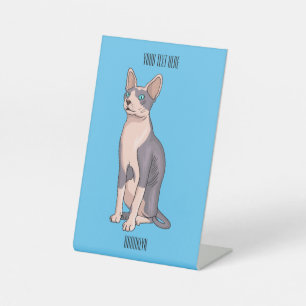 Sphynx cat cartoon illustration sockelschild