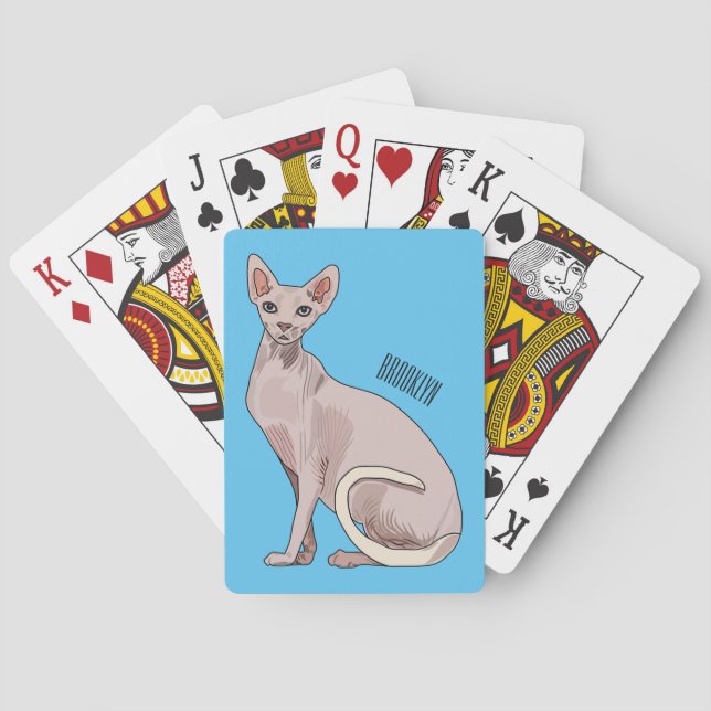 Sphynx cat cartoon illustration spielkarten (Rückseite)