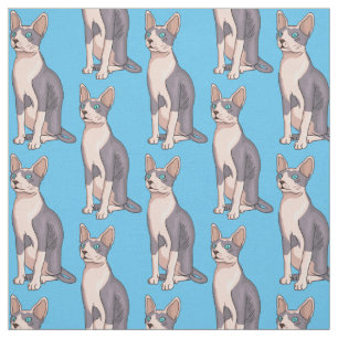 Sphynx cat cartoon illustration stoff