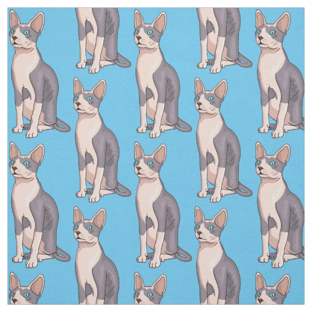 Sphynx cat cartoon illustration stoff (Muster)