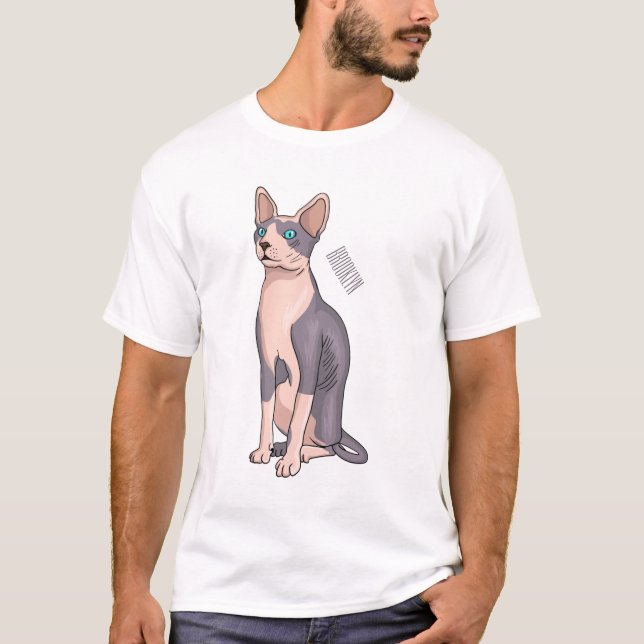 Sphynx cat cartoon illustration T-Shirt (Vorderseite)