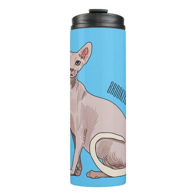 Sphynx cat cartoon illustration thermosbecher (Vorderseite)