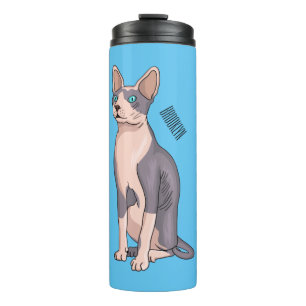Sphynx cat cartoon illustration thermosbecher