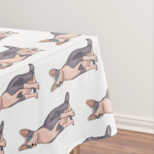 Sphynx cat cartoon illustration tischdecke