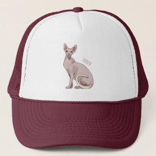 Sphynx cat cartoon illustration truckerkappe