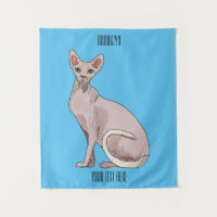 Sphynx cat cartoon illustration