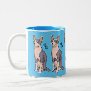 Sphynx cat cartoon illustration zweifarbige tasse