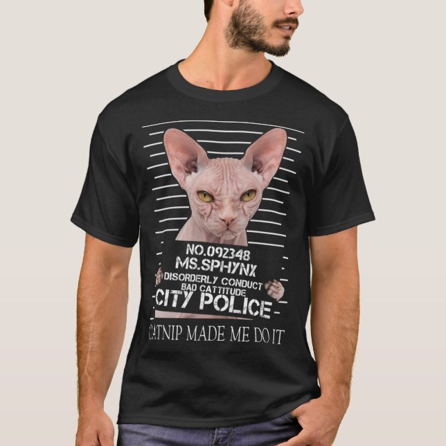 Sphynx Cat Catnip ließ mich tun, es Sphynx Cat Vat T-Shirt (Vorderseite)