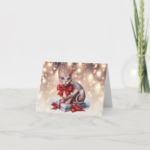Sphynx Cat Christmas Card Karte