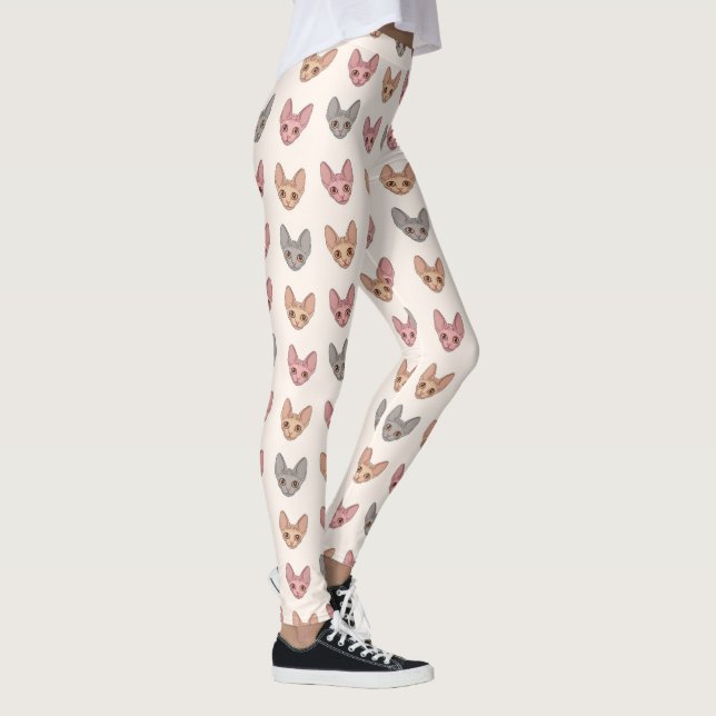 Sphynx Cat Cute Unique Pet Pattern Leggings (Rechts)