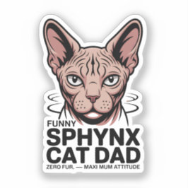 Sphynx Cat Dad Funny Vector Art Aufkleber