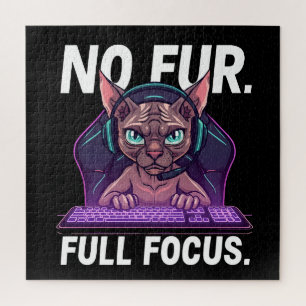 Sphynx-Cat-Gamer Full-Fokus-Neon-Kunst Puzzle