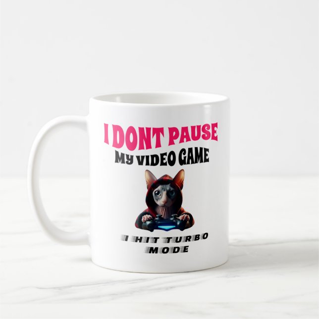 Sphynx Cat Gamer Funny Kaffeetasse (Links)