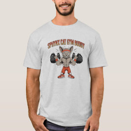 Sphynx Cat Gym Buddy Cartoon Fitness Art T-Shirt