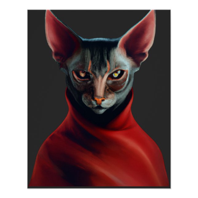 Sphynx Cat- Half Cat, Halb Teufel, Master Sphynx # Poster (Vorderseite)