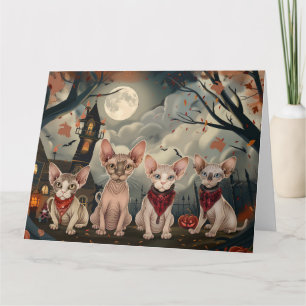 Sphynx Cat Halloween Spooky Karte