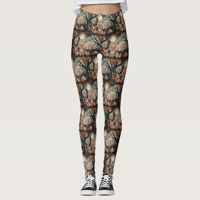Sphynx Cat Halloween Spooky Leggings (Vorderseite)