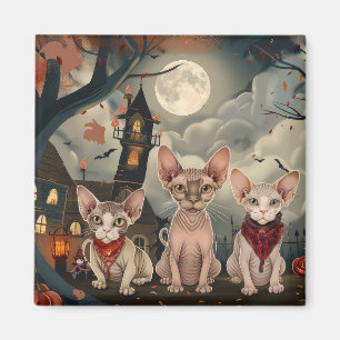 Sphynx Cat Halloween Spooky Magnet