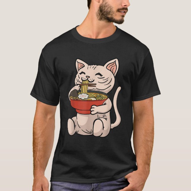 Sphynx Cat Japanisch Ramen Noodles Kawaii Anime Ma T-Shirt (Vorderseite)