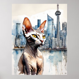 Sphynx Cat - Katze Art Print Poster