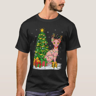 Sphynx Cat Lover Matching Xmas Lighting Sphynx Cat T-Shirt