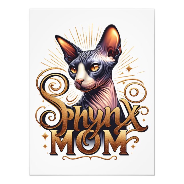 Sphynx Cat Mama Art Poster Print Mother Day Mama (Vorne)