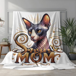Sphynx Cat Mama Blanket Muttertag Fleecedecke