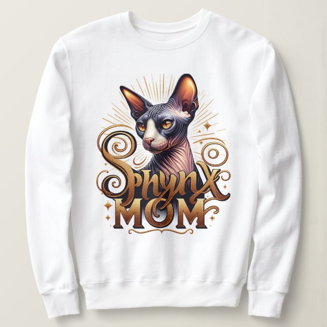 Sphynx Cat Mama Frauenmode Sweatshirt (Design vorne)