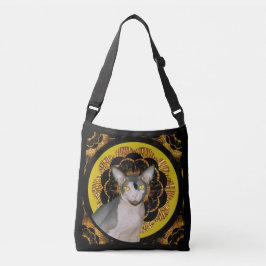 Sphynx Cat Ninja Boho Retro Hippie Tragetaschen Mit Langen Trägern