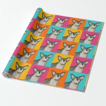 Sphynx Cat Ninja Pop Art Squares Geschenk