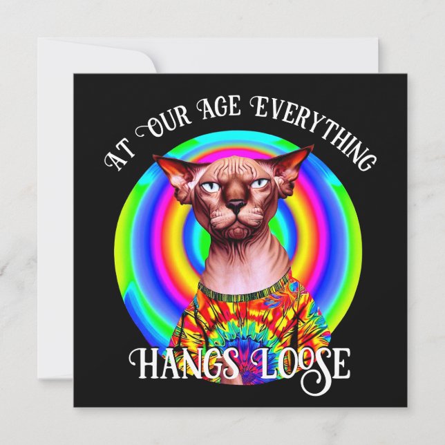 Sphynx Cat Over the Hill Birthday (Vorderseite)